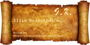 Illik Krisztián névjegykártya